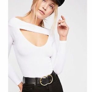 Free People Find Me Long Sleeve Top in White